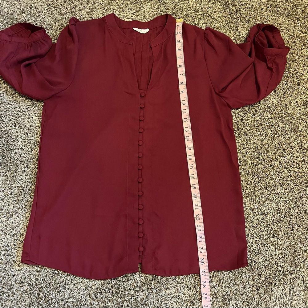Everly Merlot button front blouse - Picture 10 of 10